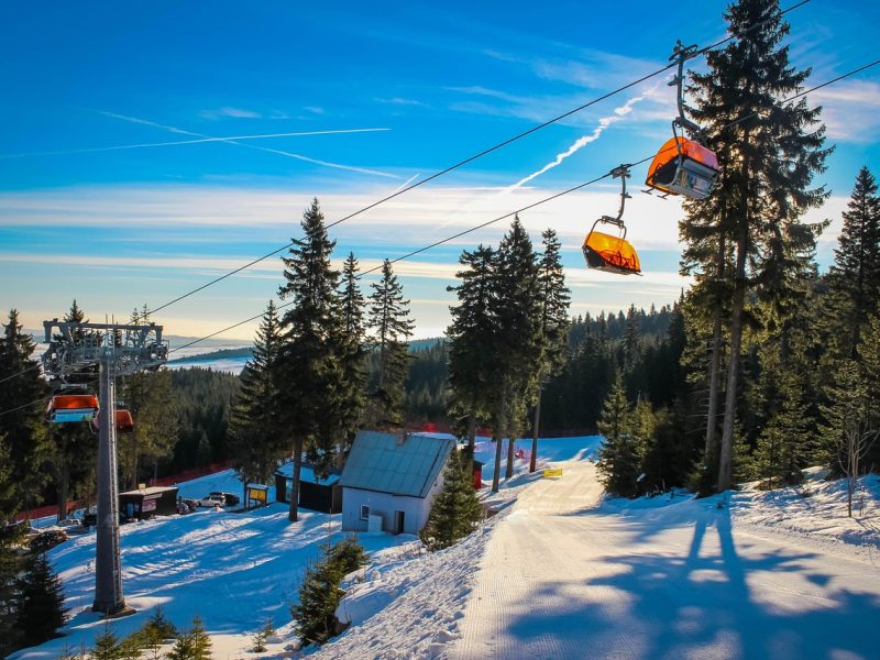 snow, ski slope, cableway, wedge, winter, ski, way, country, nature
